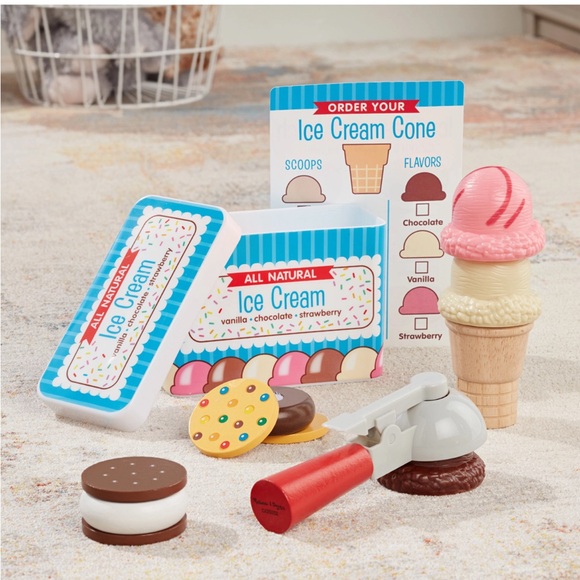 NWT🍦🍧🍦 Melissa & Doug Scoops and Sandwiches 13-Piece Ice Cream Play Food Set - Picture 10 of 10